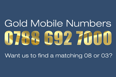 Gold Mobile Numbers – Want us to find a matching 08 or 03?